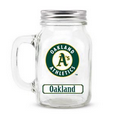 OAKLAND ATHLETICS GLASS MASON JAR w/chocolate baseballs